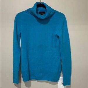 J.CREW Sweater Womens Medium 100% Italian Cashmere Blue Turtleneck Pullover